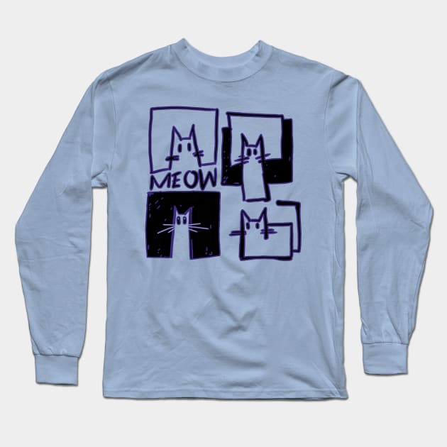 cubist cats Long Sleeve T-Shirt by Handan